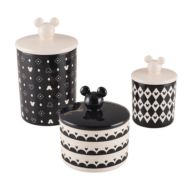Disney Home Disney's Mickey Mouse Monochrome 3-pc. Ceramic Jar Set