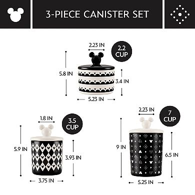 Disney Home Disney's Mickey Mouse Monochrome 3-pc. Ceramic Jar Set