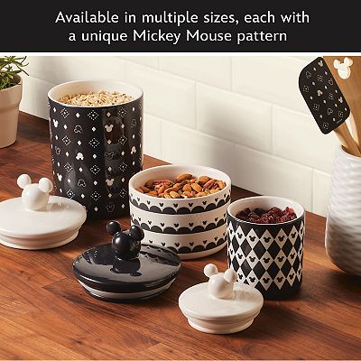 Disney Home Disney's Mickey Mouse Monochrome 3-pc. Ceramic Jar Set