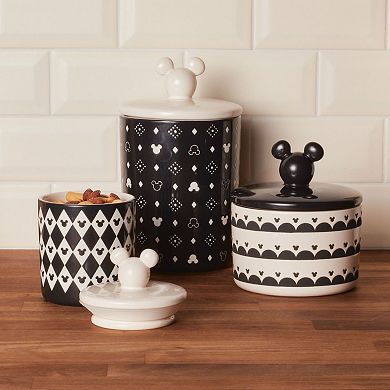 Disney Home Disney's Mickey Mouse Monochrome 3-pc. Ceramic Jar Set