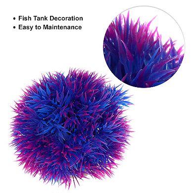 1 Pcs Fish Tank Plants Decorations Artificial Aquarium Grass Ball 3.35"x3.74"