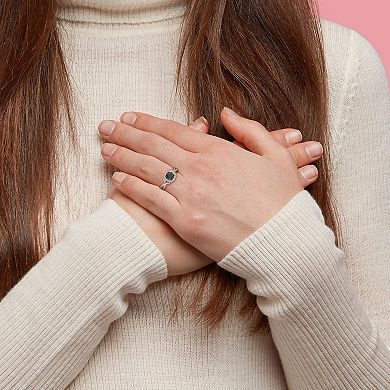 Stella Grace 14k White Gold Black & White Diamond Twist Engagement Ring