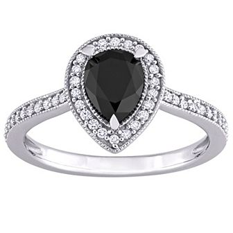 Stella Grace 14k White Gold 1 1/4 Carat T.W. Black & White Diamond Engagement Ring