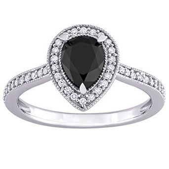 Stella Grace 14k White Gold 1 1/4 Carat T.W. Black & White Diamond Engagement Ring
