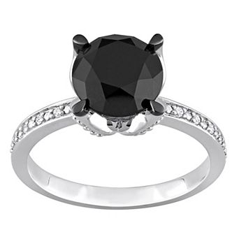 Stella Grace 14k White Gold 3 Carat T.W. Black & White Diamond Engagement Ring