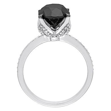 Stella Grace 14k White Gold 3 Carat T.W. Black & White Diamond Engagement Ring