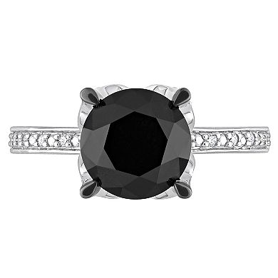 Stella Grace 14k White Gold 3 Carat T.W. Black & White Diamond Engagement Ring