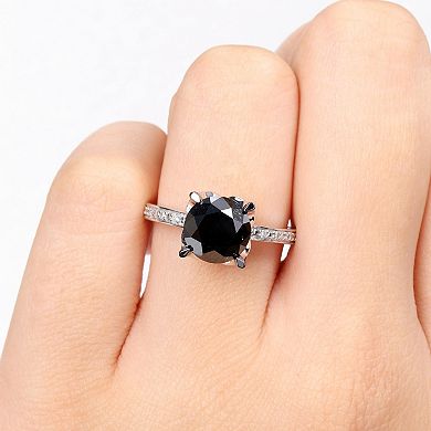 Stella Grace 14k White Gold 3 Carat T.W. Black & White Diamond Engagement Ring