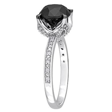 Stella Grace 14k White Gold 3 Carat T.W. Black & White Diamond Engagement Ring
