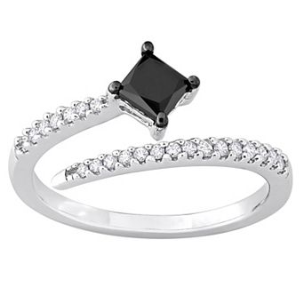 Stella Grace 14k White Gold 3/4 Carat T.W. Black & White Diamond Open Engagement Ring