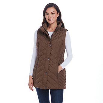 Women's Weathercast Mixed Quilted Longline Vest