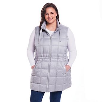 Plus Size Weathercast Box Quilted Longline Puffer