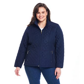 Plus Size Weathercast Quilted Jacket with Side Stretch