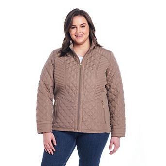 Plus Size Weathercast Quilted Jacket with Side Stretch