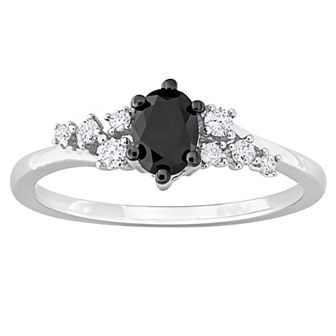 Stella Grace 14k White Gold 3/4 Carat T.W. Black & White Diamond Engagement Ring