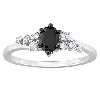Stella Grace 14k White Gold 3/4 Carat T.W. Black & White Diamond Engagement Ring