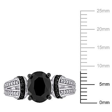 Stella Grace 14k White Gold 2-1/4 Carat T.W. Black & White Diamond Split Shank Engagement Ring