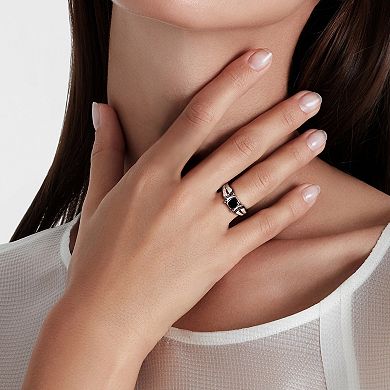 Stella Grace 14k White Gold 2 1/4 Carat T.W. Black & White Diamond Split Shank Engagement Ring