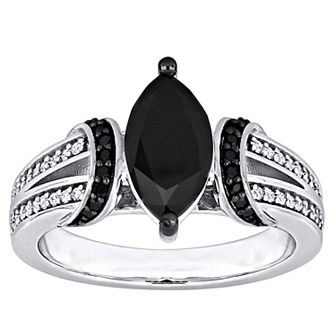 Stella Grace 14k White Gold 2 1/4 Carat T.W. Black & White Diamond Engagement Ring