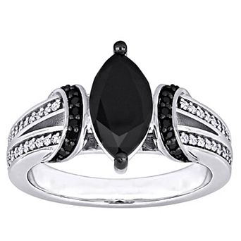 Stella Grace 14k White Gold 2 1/4 Carat T.W. Black & White Diamond Engagement Ring