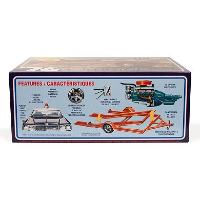 Round 2 MPC: 1:25 Scale Model Kit - 1976 Chevy Caprice w/Trailer 2T - 114+ Parts - Age 14+