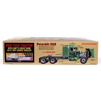 Round 2 AMT Peterbilt 359 California Hauler with Sleeper Scale Model Kit