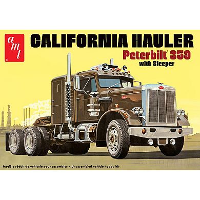 Round 2 AMT Peterbilt 359 California Hauler with Sleeper Scale Model Kit