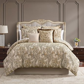 Marquis by Waterford Arden Beige 8 pc Comforter Set with Throw Pillows