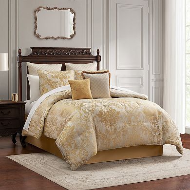 Marquis by Waterford Tarmon Gold Patterned 8-pc. Comforter Set with Throw Pillows