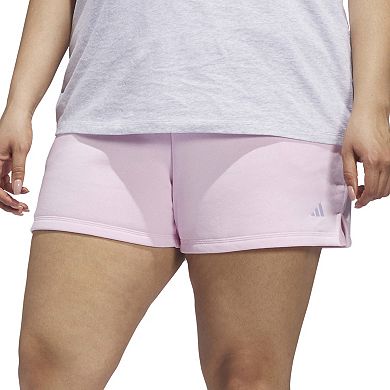 Plus Size adidas Essentials Small Logo Feel Cozy Fleece Shorts