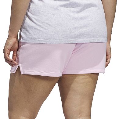 Plus Size adidas Essentials Small Logo Feel Cozy Fleece Shorts
