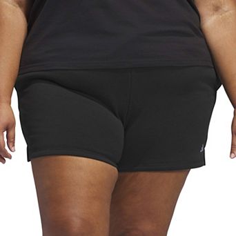 Plus Size adidas Essentials Small Logo Feel Cozy Fleece Shorts