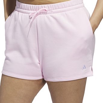 Plus Size adidas Essentials Small Logo Feel Cozy Fleece Shorts