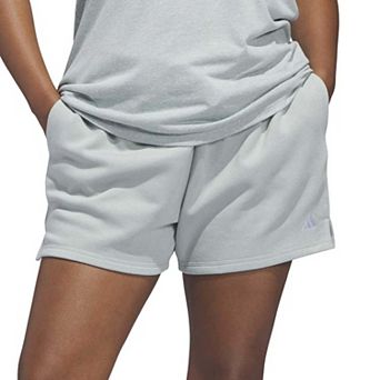 Plus Size adidas Essentials Small Logo Feel Cozy Fleece Shorts