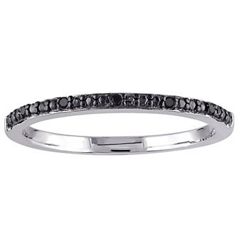 Stella Grace Sterling Silver Black Diamond Accent Anniversary Band