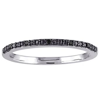 Stella Grace Sterling Silver Black Diamond Accent Anniversary Band