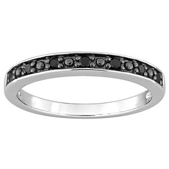 Stella Grace Sterling Silver 1/10 Carat T.W. Black Diamond Wedding Band