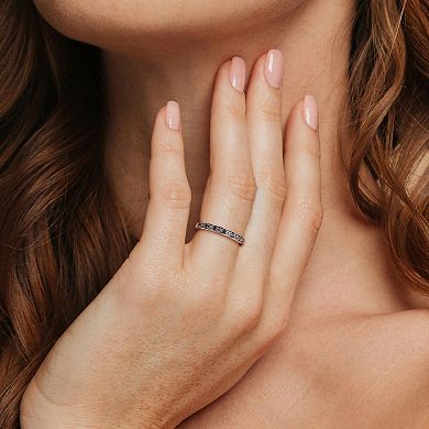 Stella Grace Sterling Silver 1/10 Carat T.W. Black Diamond Wedding Band