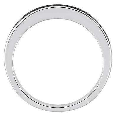 Stella Grace Sterling Silver 1/10 Carat T.W. Black Diamond Wedding Band