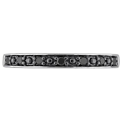 Stella Grace Sterling Silver 1/10 Carat T.W. Black Diamond Wedding Band