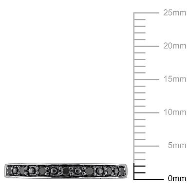 Stella Grace Sterling Silver 1/10 Carat T.W. Black Diamond Wedding Band