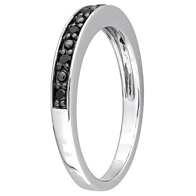 Stella Grace Sterling Silver 1/10 Carat T.W. Black Diamond Wedding Band