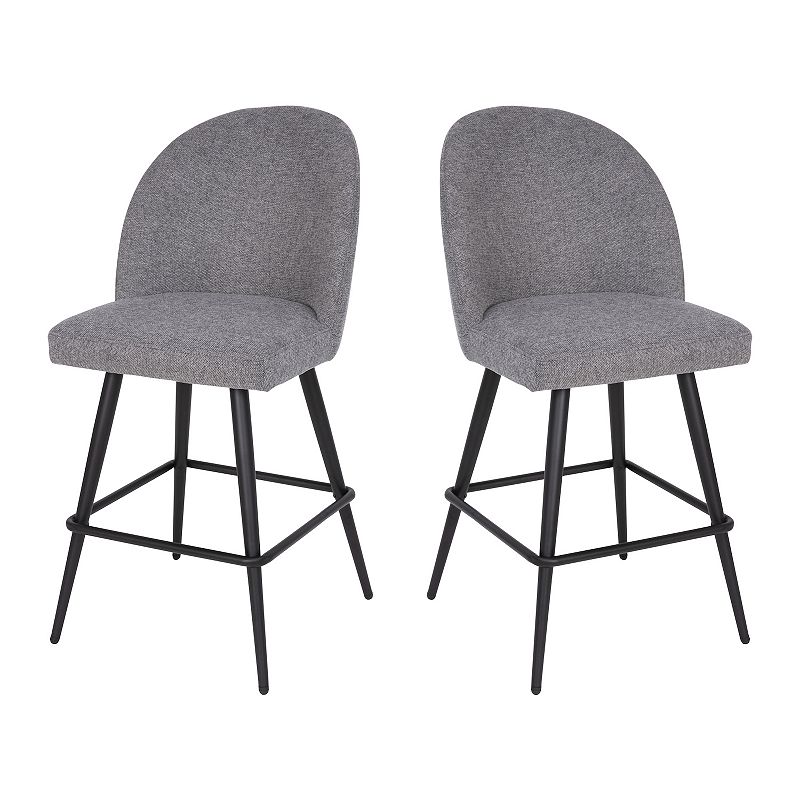 Flash Furniture Lyla 30 H Square Adjustable Mid Back Barstool  Gray