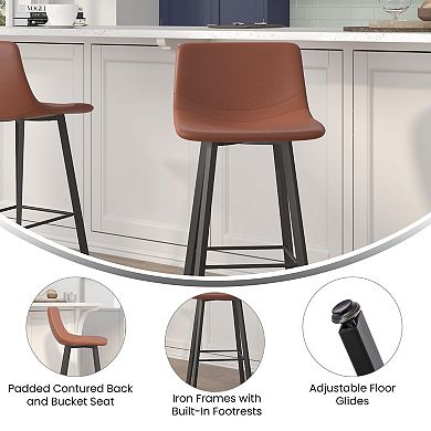 Flash Furniture Caleb 2 pc Armless Commercial Grade Barstools