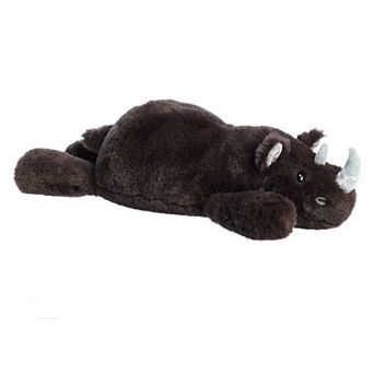 Aurora Large Black Snoozles 18" Rhino Laid-back Stuffed Animal