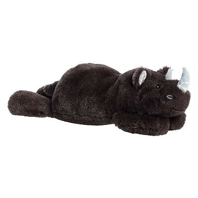 Aurora Large Black Snoozles 18" Rhino Laid-back Stuffed Animal