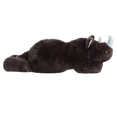 Aurora Large Black Snoozles 18" Rhino Laid-back Stuffed Animal