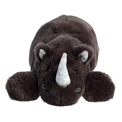 Aurora Large Black Snoozles 18" Rhino Laid-back Stuffed Animal
