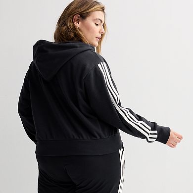 Women's adidas Essentials 3-Stripes Quarter-Zip Hoodie
