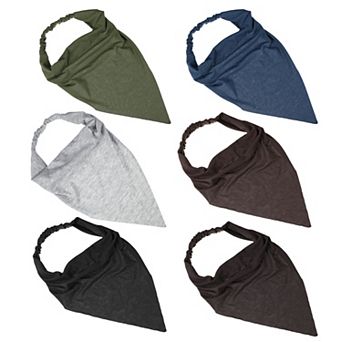 6 pc Scarf Headbands Head Scarf Hair Scarves For Women Girls Solid Color Black Blue Etc